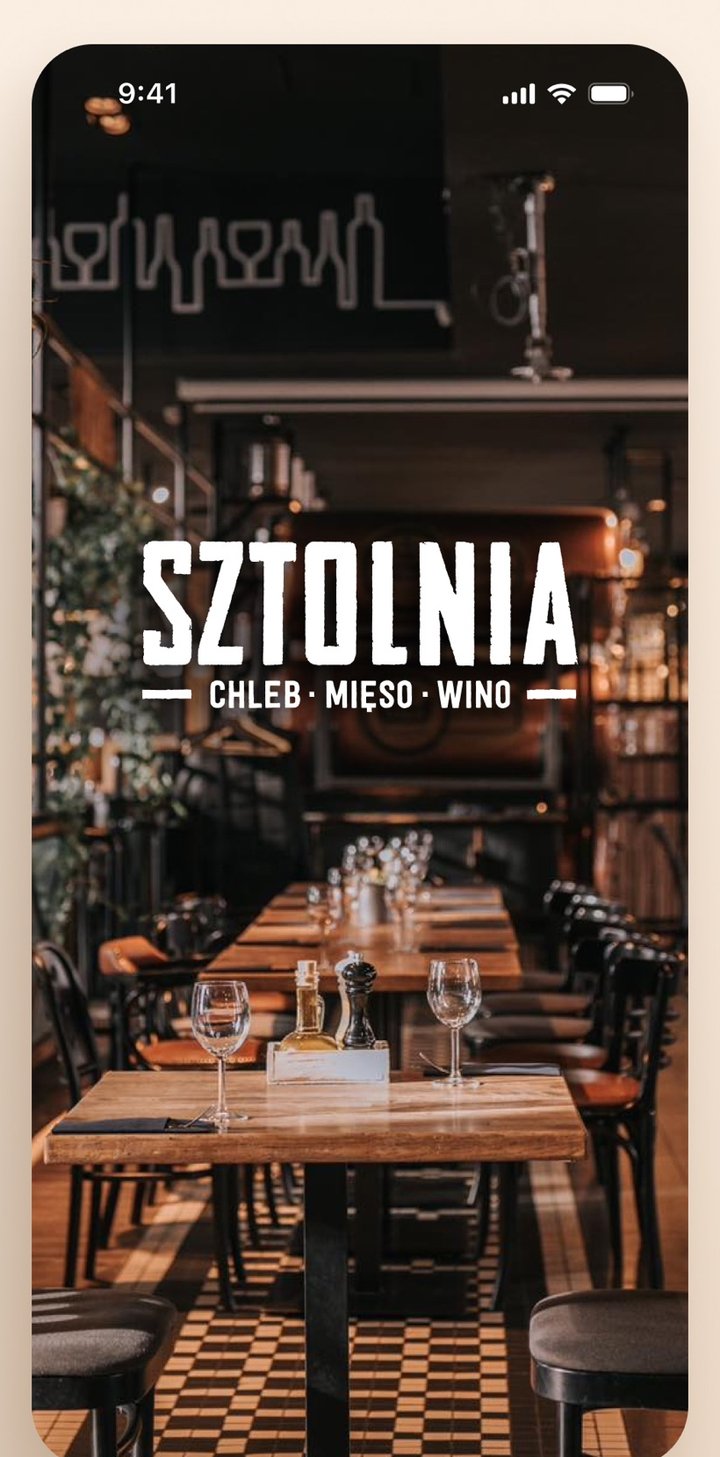 Aplikacja Sztolnia — splash screen z logo